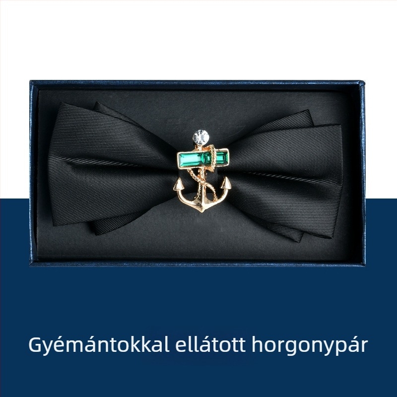 Férfi csokornyakkendő — kézzel készített, gyémánt-díszítésű, monokróm mintázat, jacquard szövés, poliészter.