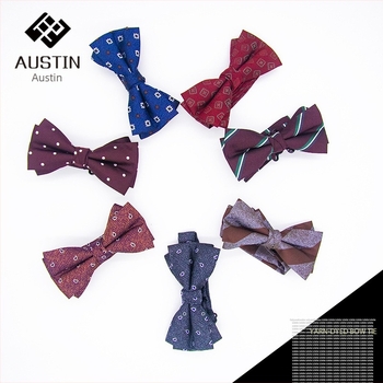 Poliészter yarn-dyed jacquard csokornyakkendő, férfiaknak, sík fejű stílus, pöttyös mintázat, esküvőre