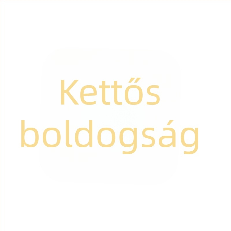 Uniszex acél mandzsettagombok és nyakkendőcsipesz készlet, dupla boldogság motívummal, elektroplatált felület