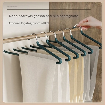 Gólya alakú nadrágakasztó nano PVC bevonattal, csúszásmentes, egyoldalas, varrat nélküli kialakítás, dip molding technológia, 2 darabos csomag, alkalmas nadrágokhoz, sálakhoz és nyakkendőkhez