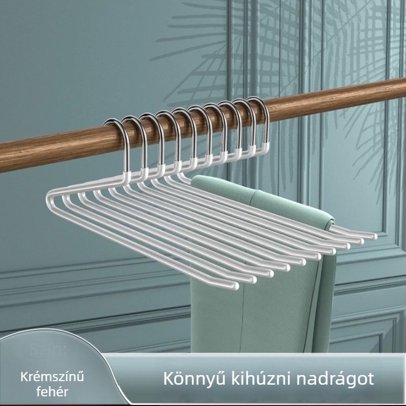 Gólya alakú nadrágakasztó nano PVC bevonattal, csúszásmentes, egyoldalas, varrat nélküli kialakítás, dip molding technológia, 2 darabos csomag, alkalmas nadrágokhoz, sálakhoz és nyakkendőkhez