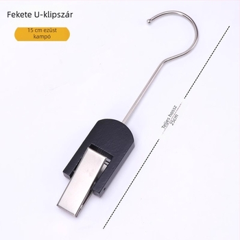 Fából készült ruházati bemutató állvány U-klip és S-akasztóval, modern minimál stílus; ideális ruhaszárítókhoz, nadrágállványhoz és nyakkendőállványhoz