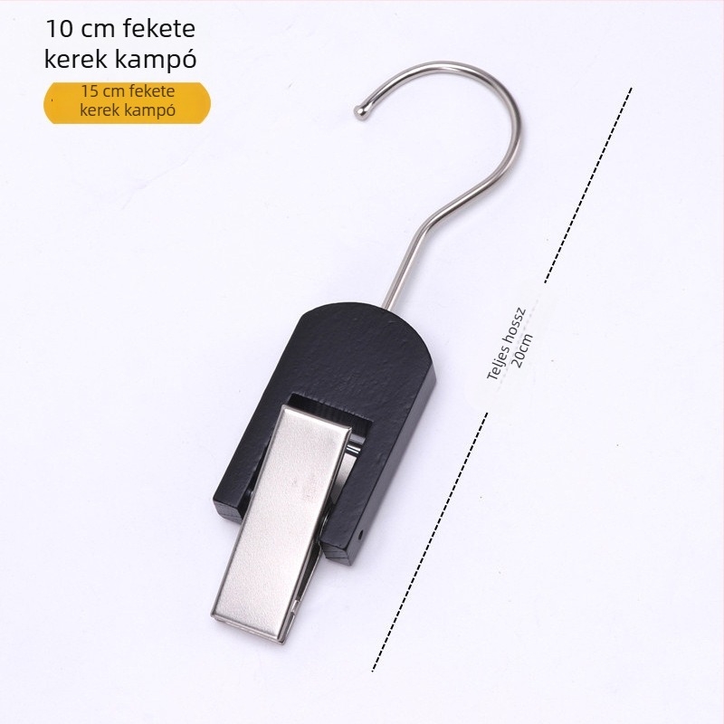 Fából készült ruházati bemutató állvány U-klip és S-akasztóval, modern minimál stílus; ideális ruhaszárítókhoz, nadrágállványhoz és nyakkendőállványhoz