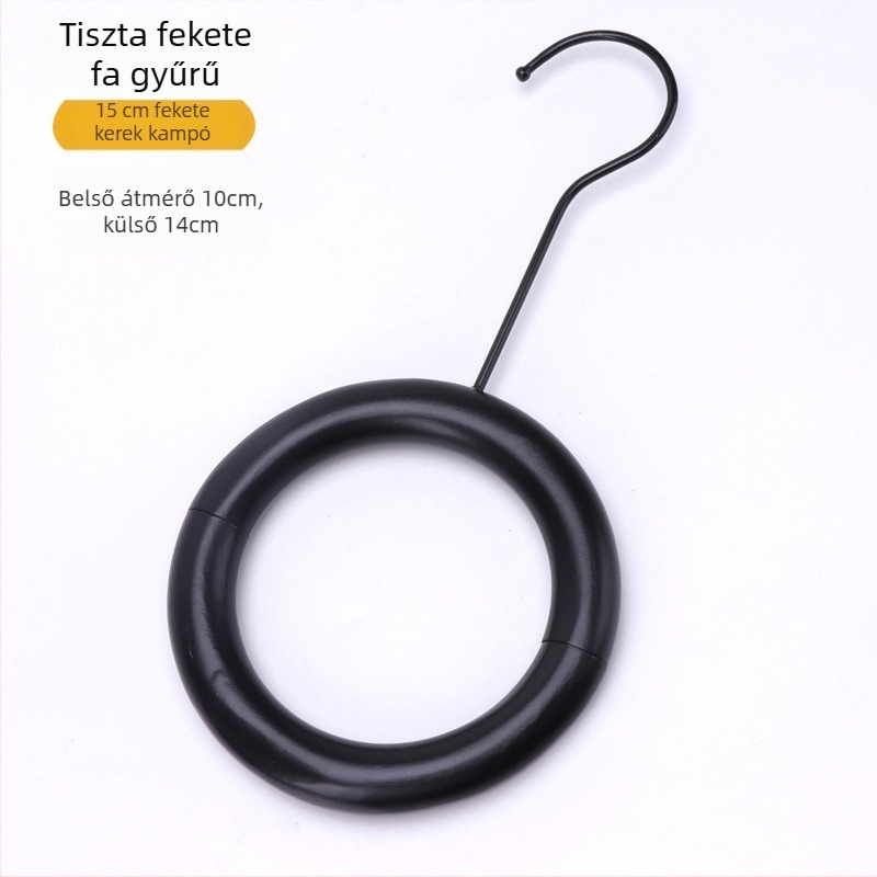 Fából készült ruházati bemutató állvány U-klip és S-akasztóval, modern minimál stílus; ideális ruhaszárítókhoz, nadrágállványhoz és nyakkendőállványhoz