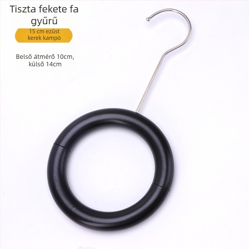 Fából készült ruházati bemutató állvány U-klip és S-akasztóval, modern minimál stílus; ideális ruhaszárítókhoz, nadrágállványhoz és nyakkendőállványhoz