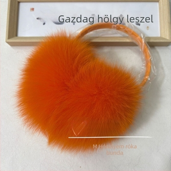Valódi rókafarú fülvédők téli melegen tartó, hordozható, koreai stílusú, uniszex