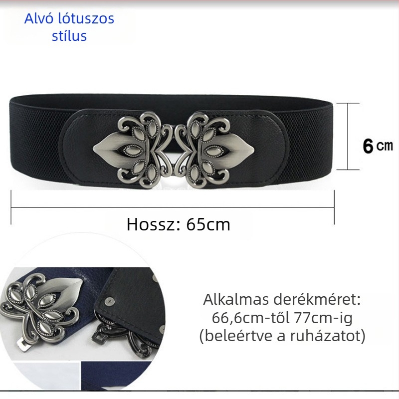 Hosszított tollkabát elasztikus öv (Anyag: műbőr; Csatt: ötvözet; Zárás: kampó; Szélesség: >4 cm; Márka: Golden Pear)