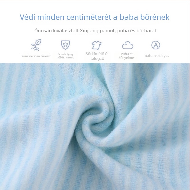 Csecsemő pamut overál - egész évben, 80% pamut, hosszú ujjú, varrás nélküli, uniszex