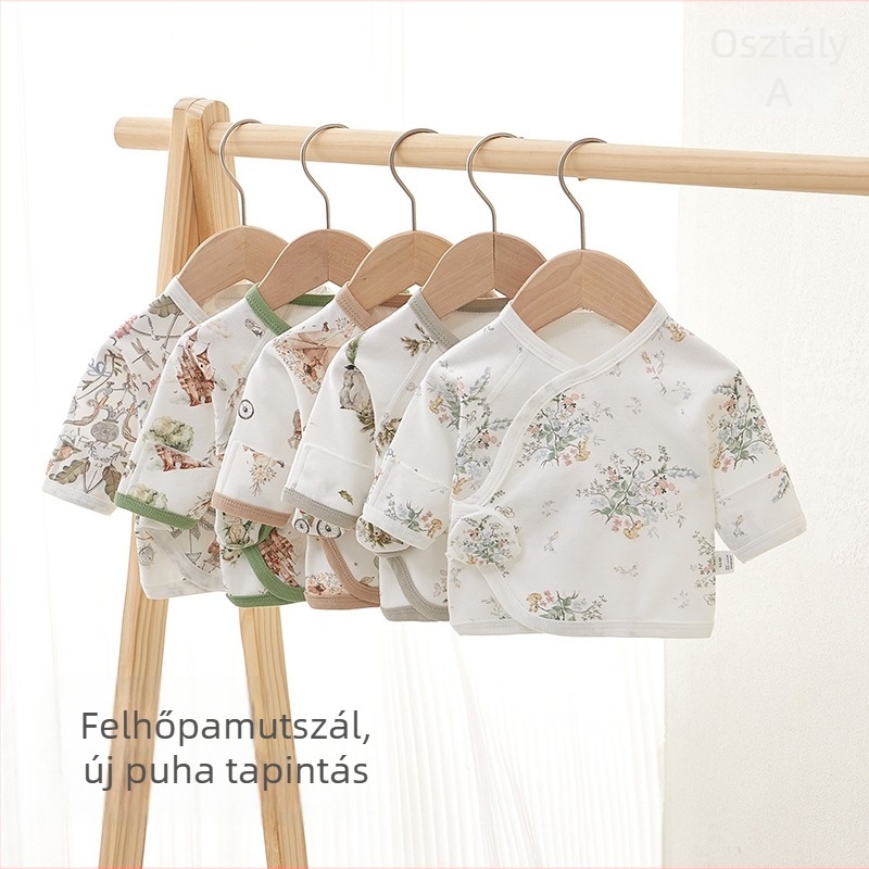 Újszülött 100% pamut romper, egész éves, hosszú ujjú, uniszex (0-12 hónap)