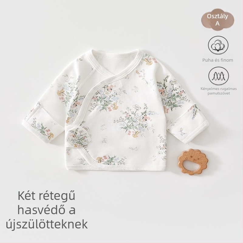 Újszülött 100% pamut romper, egész éves, hosszú ujjú, uniszex (0-12 hónap)