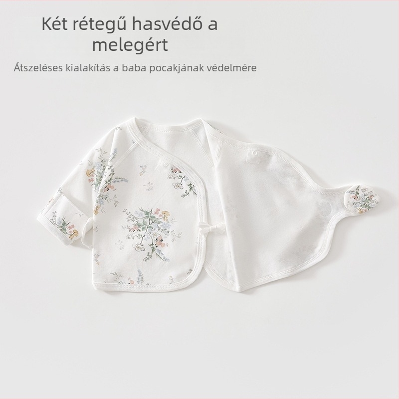 Újszülött 100% pamut romper, egész éves, hosszú ujjú, uniszex (0-12 hónap)
