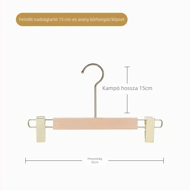 Fából készült nadrágtartó fogas klipekkel, modern minimalist stílus, 2 darabos csomag, testreszabható, logó nyomtatás