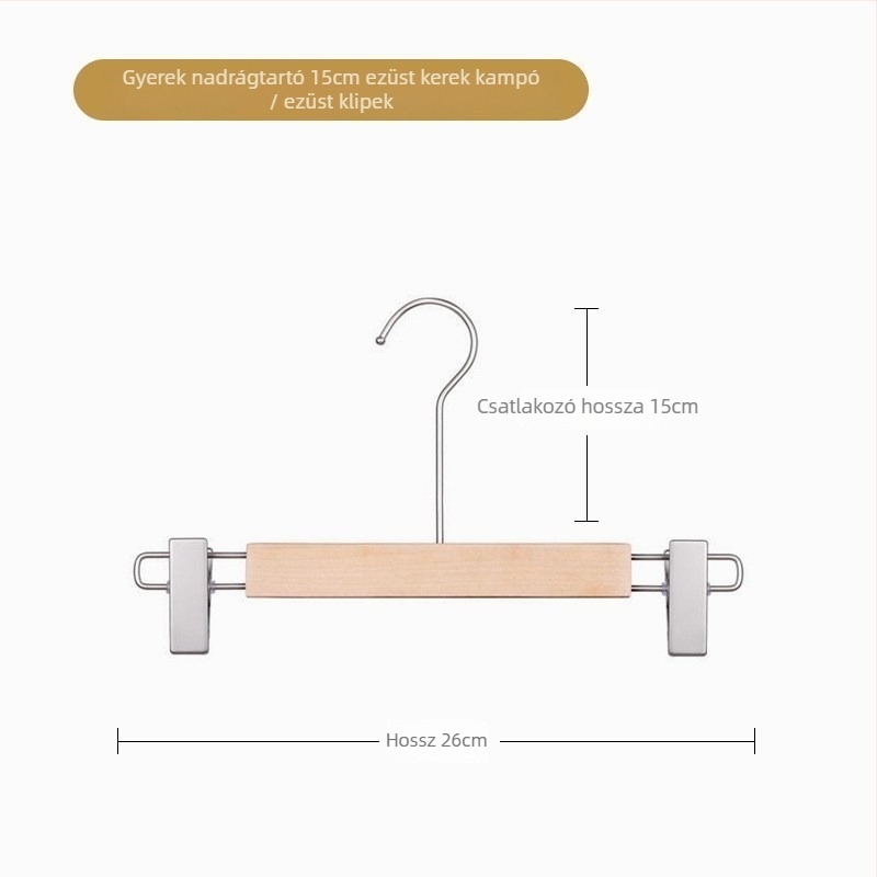 Fából készült nadrágtartó fogas klipekkel, modern minimalist stílus, 2 darabos csomag, testreszabható, logó nyomtatás