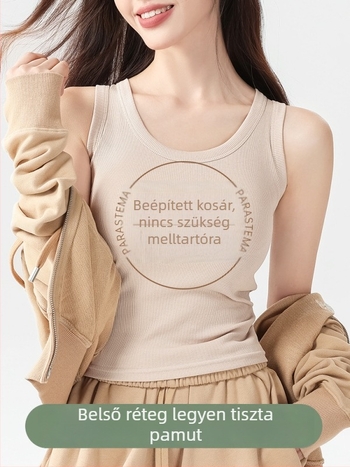 Női pamut top, vállpántos, slim-fit, tavasz-nyár, hossz 50–65 cm
