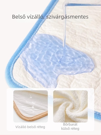 Gyerekek vízálló mosakodó kendő-bib arc- és arcmosáshoz — Rajzfilm minta, >95% pamut, vízálló, 1–3 éves korosztály, Biztonsági osztály A
