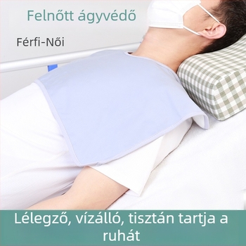 Felnőtt szalvéta-szájhigító kötény, uniszex, pamut, étkezéshez, ágyhoz kötött használatra
