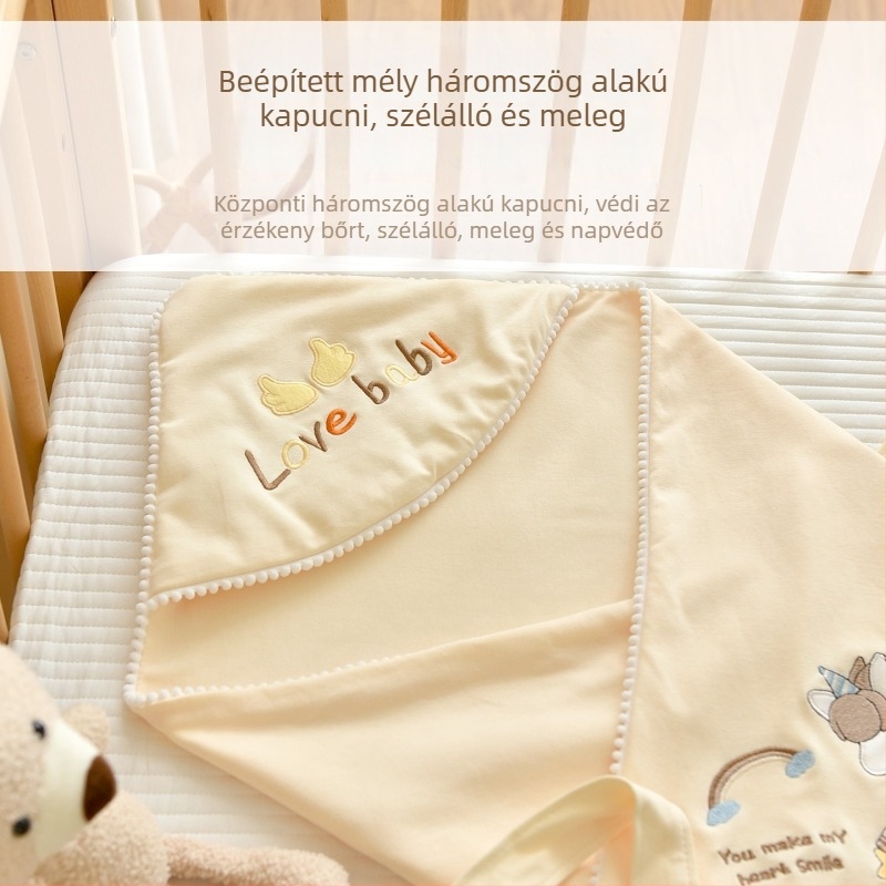 Típus A 100% pamut újszülött swaddle pléd, pamut töltet, 100% pamut anyag, 0,55–1,0 kg, tél