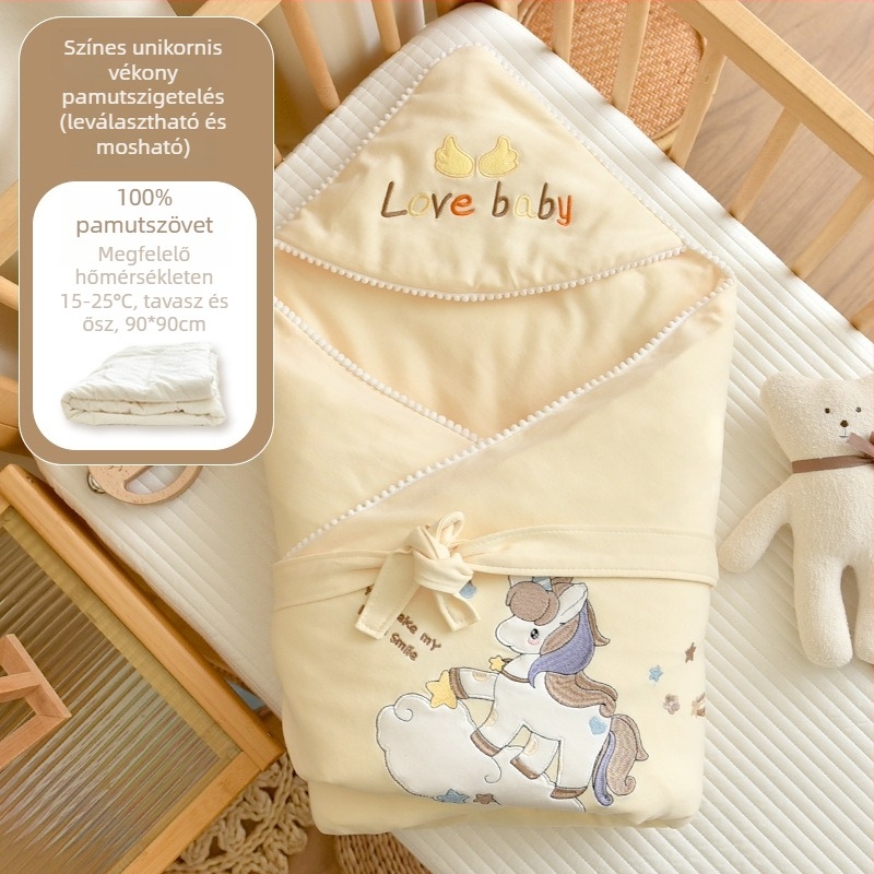 Típus A 100% pamut újszülött swaddle pléd, pamut töltet, 100% pamut anyag, 0,55–1,0 kg, tél