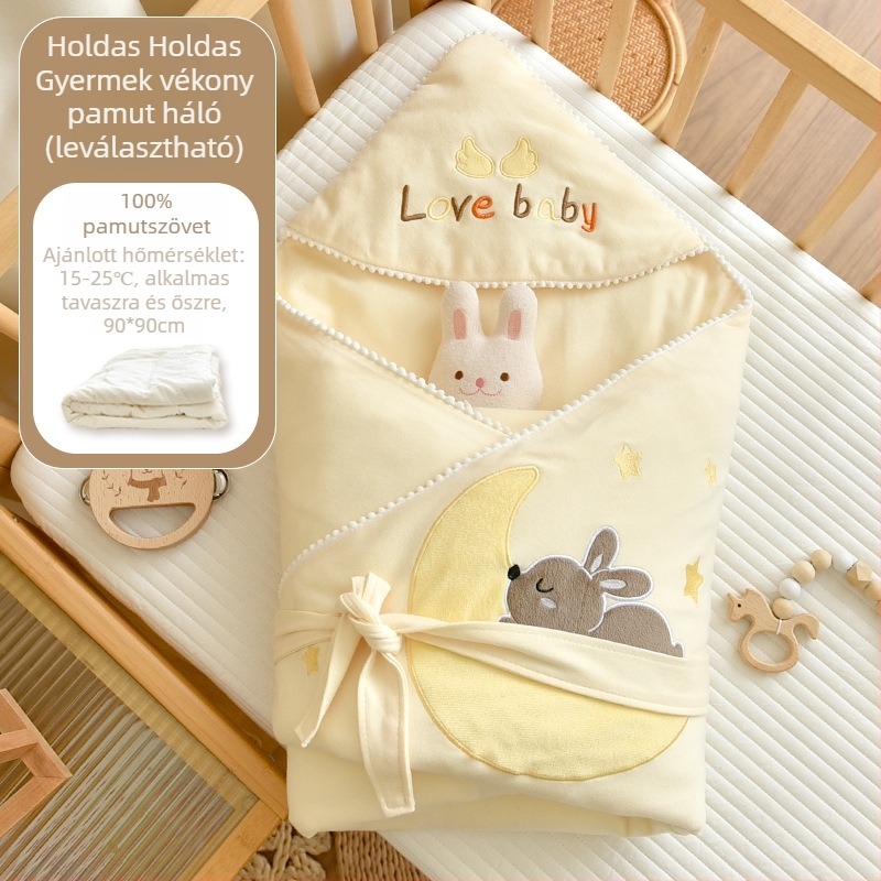 Típus A 100% pamut újszülött swaddle pléd, pamut töltet, 100% pamut anyag, 0,55–1,0 kg, tél