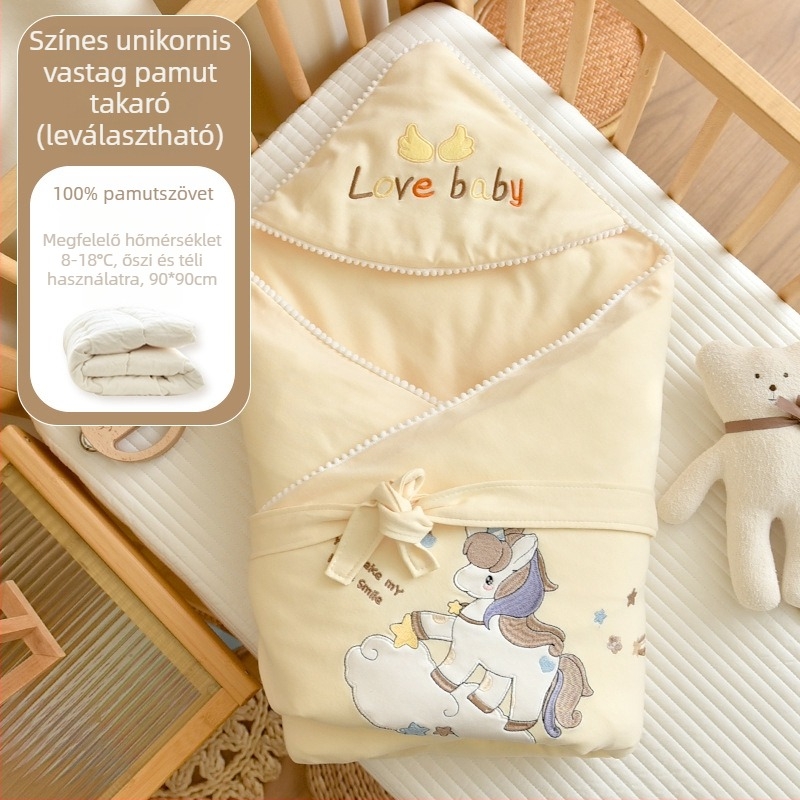 Típus A 100% pamut újszülött swaddle pléd, pamut töltet, 100% pamut anyag, 0,55–1,0 kg, tél