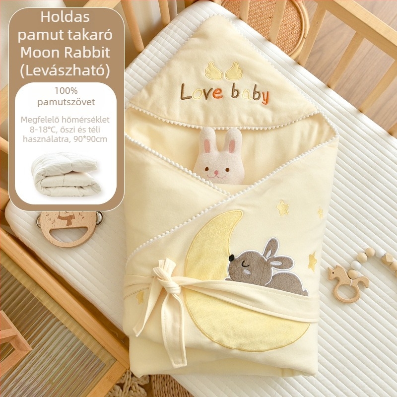 Típus A 100% pamut újszülött swaddle pléd, pamut töltet, 100% pamut anyag, 0,55–1,0 kg, tél