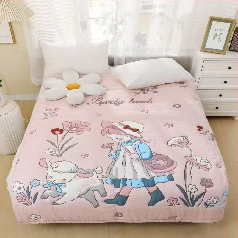 Tíz réteg géz pléd, méret 2 m × 2,3 m, karton pamut pléd, megvastagodott, egyszemélyes vagy kétszemélyes puff pléd, 100% pamut