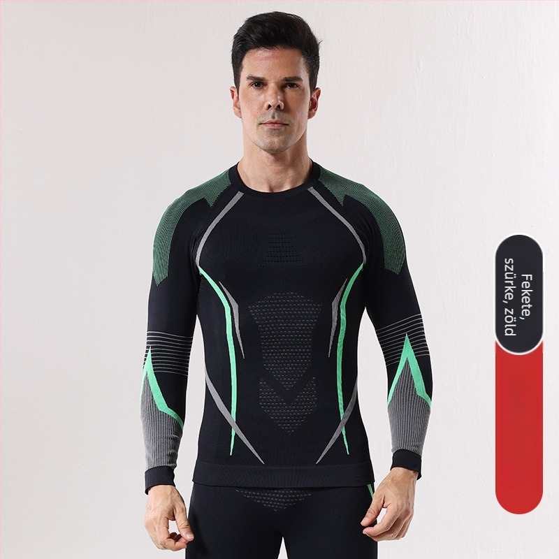 Férfi gyorsan száradó sí-alsóruha készlet – meleg, nedvszívó, kevert fonalból, télre, őszre és tavaszra.