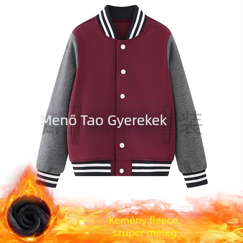Fleece-béléssel ellátott kéttagú iskolai egyenruha középiskolásoknak, őszi–téli szezonra, főiskolai stílus, uniszex