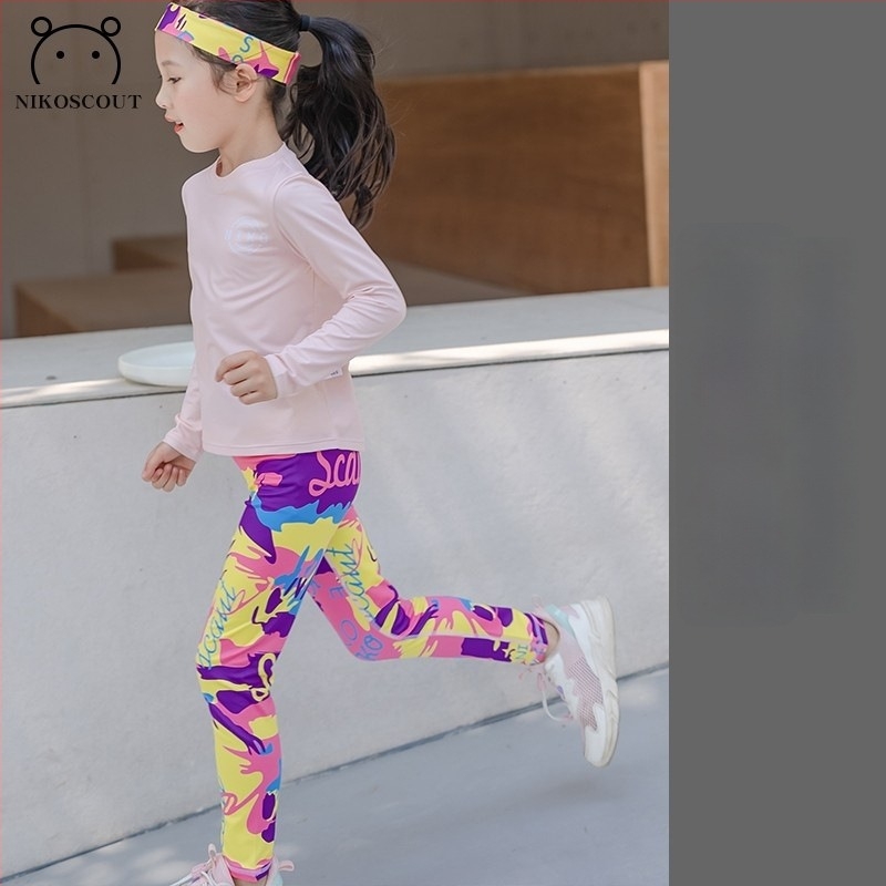 Lányoknak szóló őszi-téli sportos kétrészes készlet, UV védelem, hosszú ujjú, regenerált cellulóz rostból