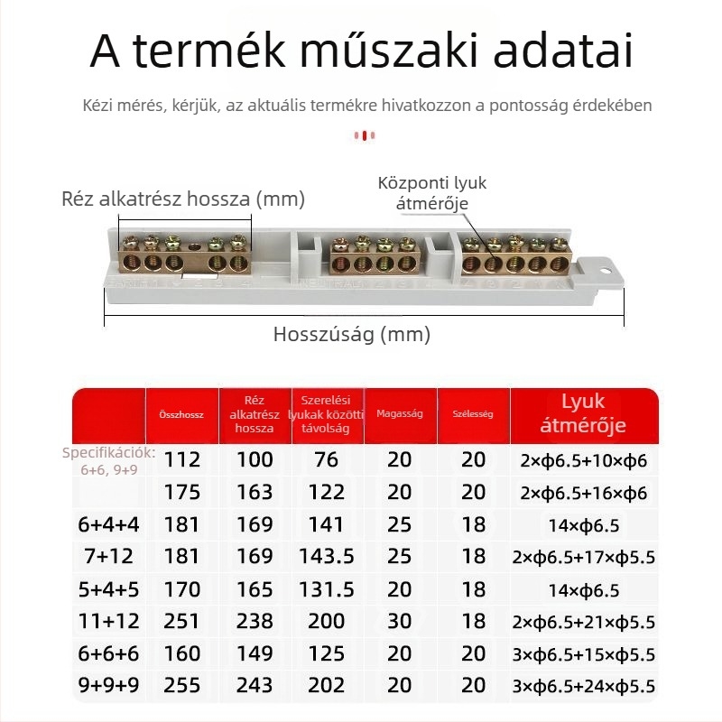 9 pólusú tiszta réz terminálblokk