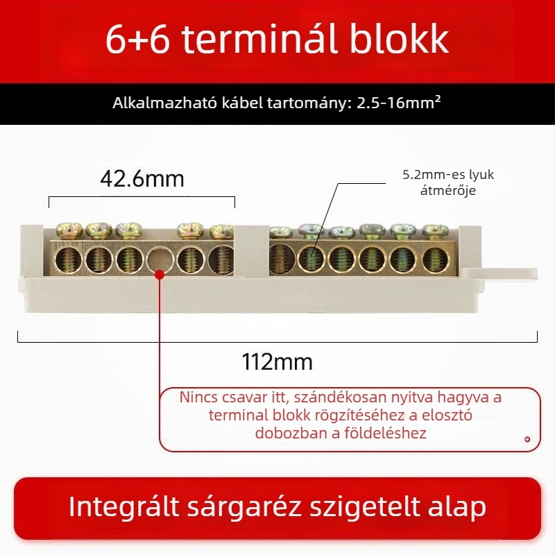 9 pólusú tiszta réz terminálblokk