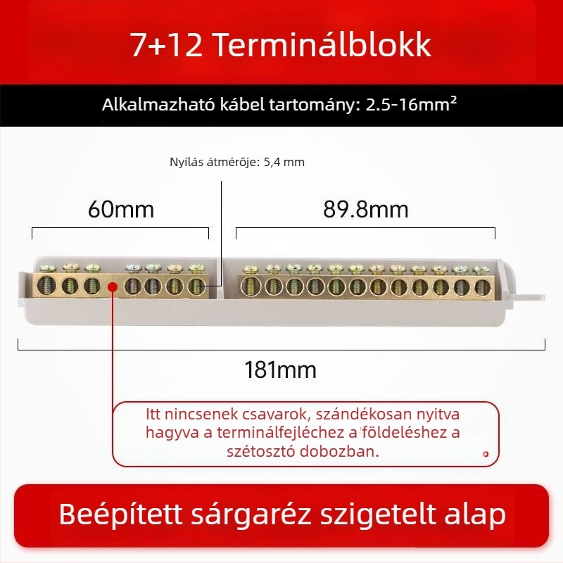 9 pólusú tiszta réz terminálblokk