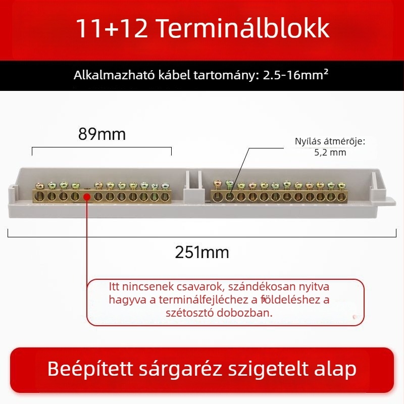 9 pólusú tiszta réz terminálblokk