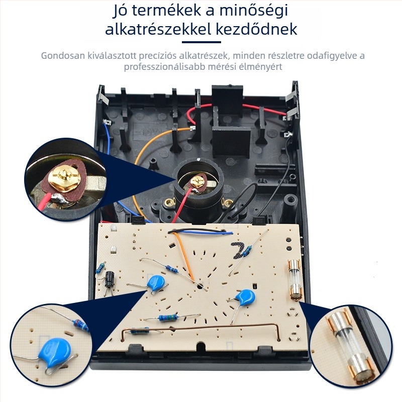 Analóg multiméter MF47 mechanikus mutatóval, nagy pontosságú, elektromérnököknek és diákoknak (MF47A: standard konfiguráció; krokodilklipsz verzió; 10A mérőhegy; szilikon vezeték végződések)