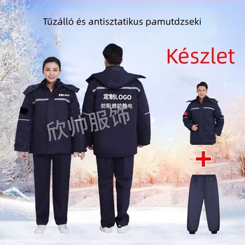 Téli pamut munkaruha tűzálló és antistatikus: kabát és nadrág
