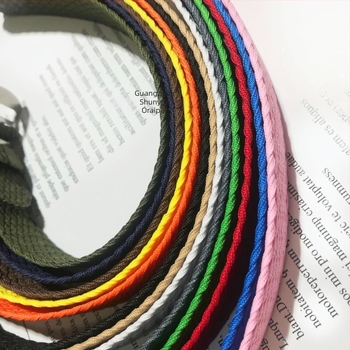 Nylon szövésű karóraszíj – csavart szövés, ezüstös matt rozsdamentes acél csat, márka Instantaneous jump strap.