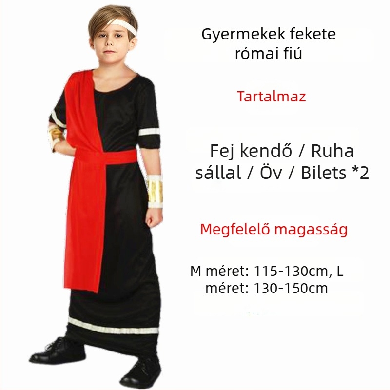 Halloween jelmez gyerekeknek és felnőtteknek — görög istennő / római hercegnőruha, poliészter anyag, anime szerepjátékhoz, 17 éves kor alatt