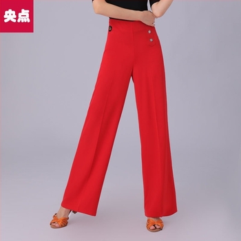 Női magas derekú, széles lábú táncpantalon latin- és társastáncra, jitterbug stílushoz