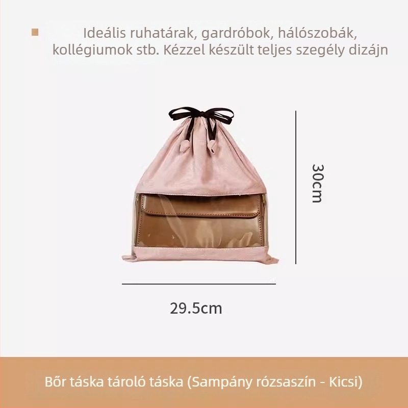 Portvédő taska kézitáskákhoz, modell 8453, kocka alakú, PVC anyagú, többfunkciós