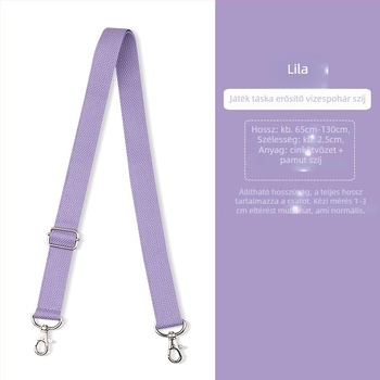 Crossbody táska pánt, egyszínű, vastag pamutpánt, méh-hangszóró motívum, pohár víz, állítható vállpánt, sokoldalú