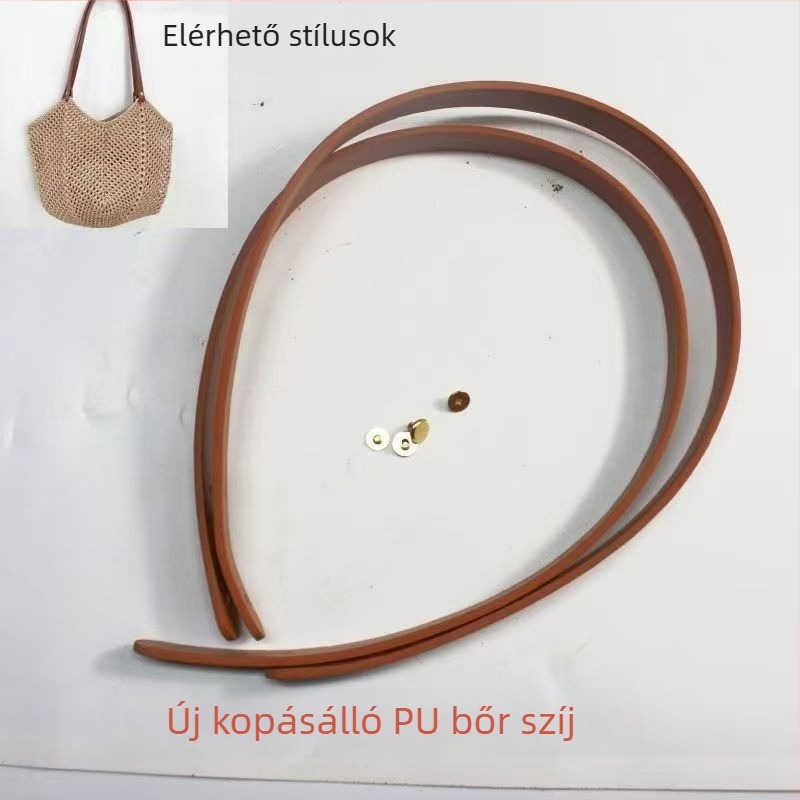 PU bőrtáska vállpánt, kézzel varrt, csavaros szegeccsel, női táskákhoz