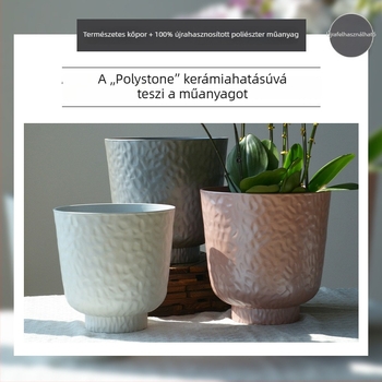 Műanyag virágcserép gyöngyházfényű kalapolt mintázattal, orchideák és monstera számára, egyszerű nappali stílus