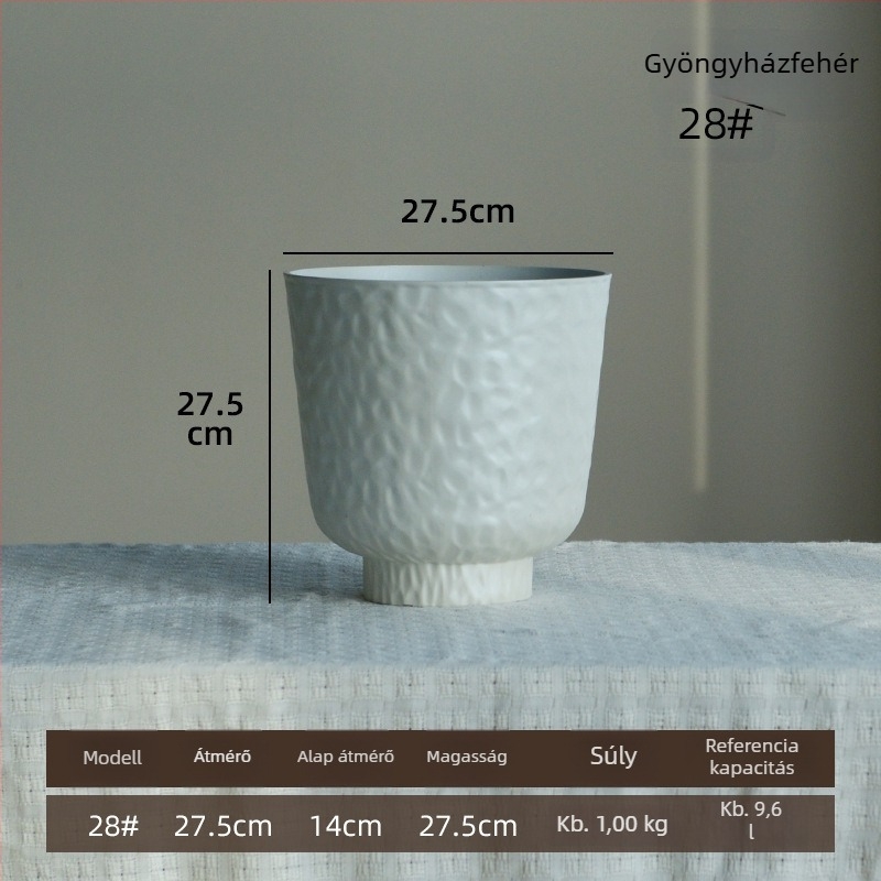 Műanyag virágcserép gyöngyházfényű kalapolt mintázattal, orchideák és monstera számára, egyszerű nappali stílus