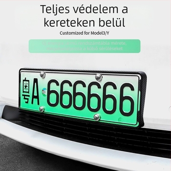 Tesla Model Y/3 rendszámkeret dekoratív kiegészítő, Modell 09, műanyag, Típus: Egyéb, Kompatibilis a Tesla