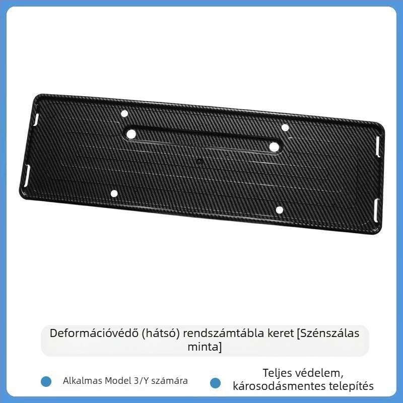 Tesla Model Y/3 rendszámkeret dekoratív kiegészítő, Modell 09, műanyag, Típus: Egyéb, Kompatibilis a Tesla