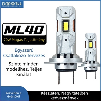 LED elsőfényszóró izzó közvetlen csatlakozással, Ml40, 70W, 12V, 12000 lm, alumínium ház, IP67, 50 000 óra