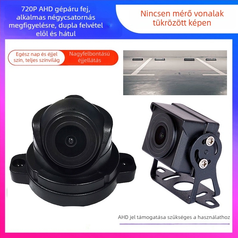 Kamion négycsatornás AHD hátrameneti kamera, 180°-os széles látószög, 1080P/720P, teljes színes éjjeli látás