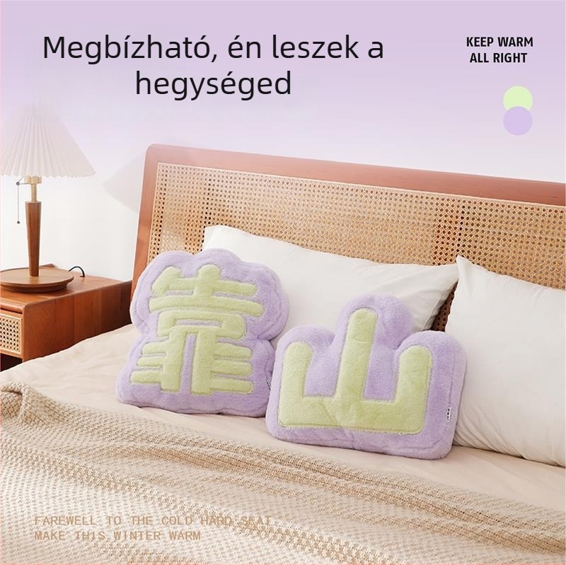 Irodai alvópárna plüss borítással, pamut töltettel, INS stílus, deréktámasz