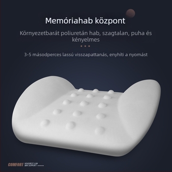 Autó bőr fejtámla és ágyéktámasz memóriahabos töltés, univerzális illeszkedés, egész éves, üzleti stílus, tűzálló anyag