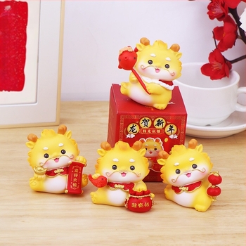 Dragon Év gyanta mascot figura íróasztalhoz, otthonhoz és az autó belső részéhez (Testreszabás nélkül; Ajándék születésnapra és új otthonba)